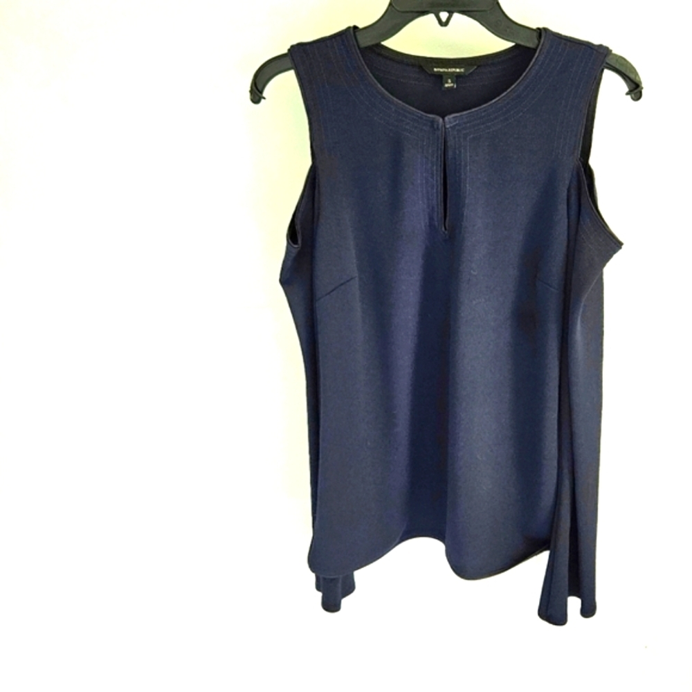 Banana Republic navy cold shoulder top